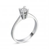 925 Ayar Gümüş Swarovski Tek Taş Yüzük 0.20 Ct - 8