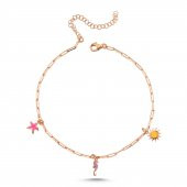 925 Ayar Gümüş Neon Flash Deniz Atı Figürlü Rose Gümüş Bileklik - 1