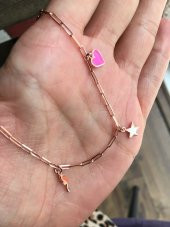 925 Ayar Gümüş Neon Flash Deniz Atı Figürlü Rose Gümüş Bileklik - 2