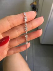 925 Ayar Gümüş Fil Motifli Taşlı Bileklik - 3