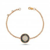 925 Ayar Gümüş Emirgan Taşlı Yeşil Pembe Bileklik - 1