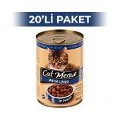 Cat Menue Ciğerli Kedi Konserve Maması 415 gr (20 adet) - 1