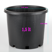 (10 ADET) 1,5 lt SİYAH  ÇİÇEK ÇOĞALTMA SAKSISI SERT  KALİTELİ - 1