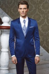 Erkek - Slimfit - Takım - Damatlık - Elbise - Mavi - MNZ120800 - 1