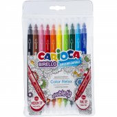 Carioca Birello Jumbo + Standart Çift Uçlu Süper Yıkanabilir Keçeli Boya Kalemi - 1