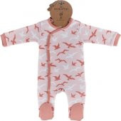 Ecocotton Organik Pamuk  Baskılı Bebek Tulum - Turna Somon - 1