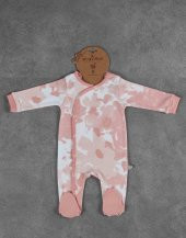 Ecocotton Organik Pamuk  Baskılı Bebek Tulum - Turna Somon - 3