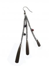 Otantik Eskitme Boncuklu Sallantı  Küpe - 1