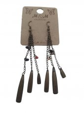 Otantik Eskitme Boncuklu Sallantı  Küpe - 2