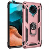 KNY Xiaomi Pocophone F2 Pro Kılıf Ultra Korumalı Yüzüklü Manyetik Vega Kapak Rose Gold - 1