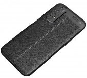 KNY Realme 7 Kılıf Deri Desenli Lux Niss Silikon Lacivert - 4