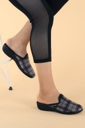 Ceyo Ramona -9 Günlük Kışlık Anatomik Ev İçi Kadın Süet Terlik Gri - 2