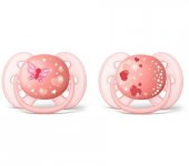 Philips Avent Ultra Soft 2li Silikon Emzik Kız Desenli 6-18 Ay - 1