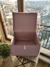 5 Adet - Kapaklı Organizer Maxi Kutu - Çok Amaçlı ( Çamaşır-Saklama-Düzenleme vb.) Maxi Hurç, Kutu 50x40x30 - Maxi Boy Kutu - Pembe - 2