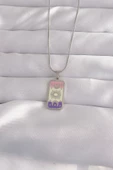 316L Çelik Gümüş Renk Karışık Mineli Ay Figür Tarot Kolye - TJ-BKO9044 - 1