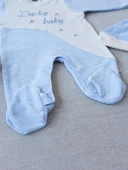 Lucky Baby Nakışlı Es Çizgi Boy Şapkalı Erkek Bebek Tulumu Mavi thumbnail 3