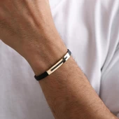 14 Ayar Altın Erkek Bileklik Sosial Onix Fuel - 2