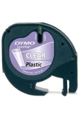 Dymo Letratag Şerit Plastik 12mmx4 Mt Şeffaf Üzerine Siyah 12267 thumbnail 2