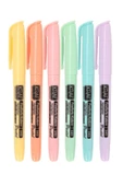 KRAF Pastel Fosforlu Kalem Cep Tipi 6 Renk Set - 1