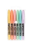 KRAF Pastel Fosforlu Kalem Cep Tipi 6 Renk Set - 3