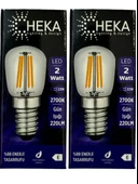 Heka 2W (22W) 2700K (Sarı Işık) E14 Duylu Led Rustik Ampul (2 Adet) - 1