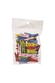 han collection Kıds Ahşap Mandal Renkli Ve Doğal Küçük 30 + 30 Lu Kk161 - 4