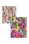 han collection Kıds Ahşap Mandal Renkli Ve Doğal Küçük 30 + 30 Lu Kk161 - 1
