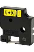 FOOGY Dymo D1 Muadili Etiket Plastik Sarı - 12 mm x 7 mt - 45018 - Eko Paket 5 li thumbnail 2