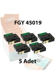 FOOGY Dymo D1 Muadili Etiket Plastik Yeşil - 12 mm x 7 mt - 45019 - Eko Paket 5 li - 7