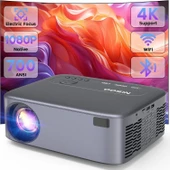 Nisoo 1080P Projektör, 700 ANSI 4K Destekler, WiFi ve Bluetooth - 1
