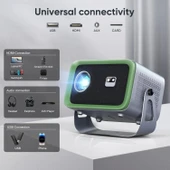 Nisoo 4K Projektör, WiFi 6 ve Bluetooth ile, 400 ANSI Taşınabilir Projektör - 4