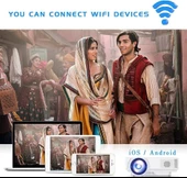 Nisoo WiFi ve Bluetooth Özellikli - Mini Film Projektörü, Ev Eğlencesi İçin 1080P Destekler - 2