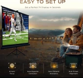 Aurzen Eazze D1 Akıllı Projektör WiFi ve Bluetooth - Yerel 1080P Film - Gümüş - 2