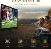 Aurzen Eazze D1 Akıllı Projektör WiFi ve Bluetooth - Yerel 1080P Film - Beyaz - 2