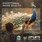 Aurzen Boom 3 WiFi ve Bluetooth - 3D DoIby, 36W Hoparlör 500 ANSI 4K Destekli, Altın - 4