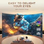 Aurzen Eazze D1 Akıllı Projektör WiFi ve Bluetooth - Yerel 1080P Film - Gümüş - 3