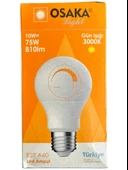 Osaka 10W (75W) 3000K (Günışığı) E27 Duylu Dim Edilebilir Led Ampul thumbnail 1