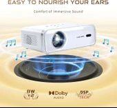 Aurzen Eazze D1 Akıllı Projektör WiFi ve Bluetooth - Yerel 1080P Film - Beyaz - 3