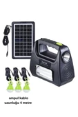 3 ampullü solar panelli güneş enerjili aydınlatma kiti - 2