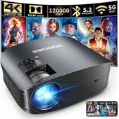 Goodee Projektör 4K WiFi ve Bluetooth FHD 1080P Mini Projektör 1080P - 1