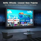 Voplls 4K Projektör WiFi ve Bluetooth, 3D Stereo Ses 1080P - Gri - 2