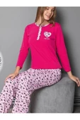 Den Tasarım Hadiyelik - Pangirls desen pembe penye pijama takımı- L Beden - 1