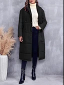 Kadın Uzun Kışlık İçi Elyaflı Astarlı Şişme Mont thumbnail 2