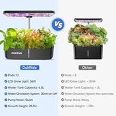 DakRide Hidroponik Yetiştirme Sistemi 12 Bakla, 36W Tam Spektrum LED Yetiştirme Işığı - 3