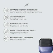 Panasonic Swipe Right 3 Bıçak Unisex Şarjlı Tıraş Makinesi Kuru/Islak Es-Cm3a-W -Mor thumbnail 3