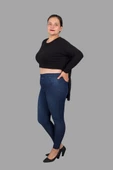 Büyük Beden Ön Kısa Arka Uzun Tarz Bluz Siyah - 3