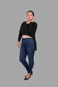 Büyük Beden Ön Kısa Arka Uzun Tarz Bluz Siyah - 2