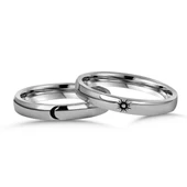 Ay Güneş Çift Gümüş Alyans Yüzük - 2