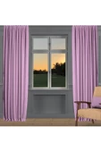 Koyu Lila Ada Fon Perde Pilesiz Extraforlu Düz Dikim Büzgü Pile thumbnail 2