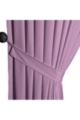 Koyu Lila Ada Fon Perde Pilesiz Extraforlu Düz Dikim Büzgü Pile thumbnail 3